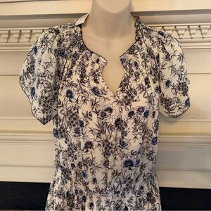 Talbots Floral Print Women's Dress Tiered Flounce Sz Medium Petite NWT $149